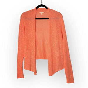 Eileen Fisher Coral Linen Long  Sleeve Cardigan 1X